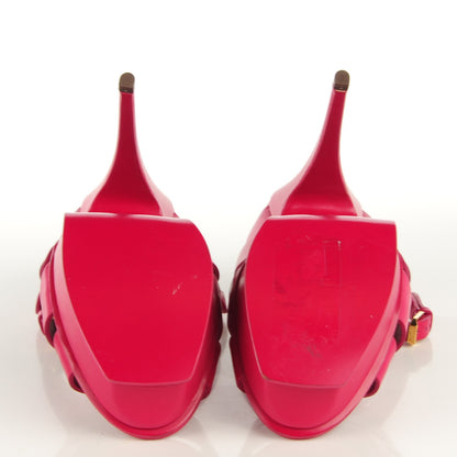 Saint Laurent Calfskin Tribute 105 Platform Sandals 40 Fuchsia 4 of 6