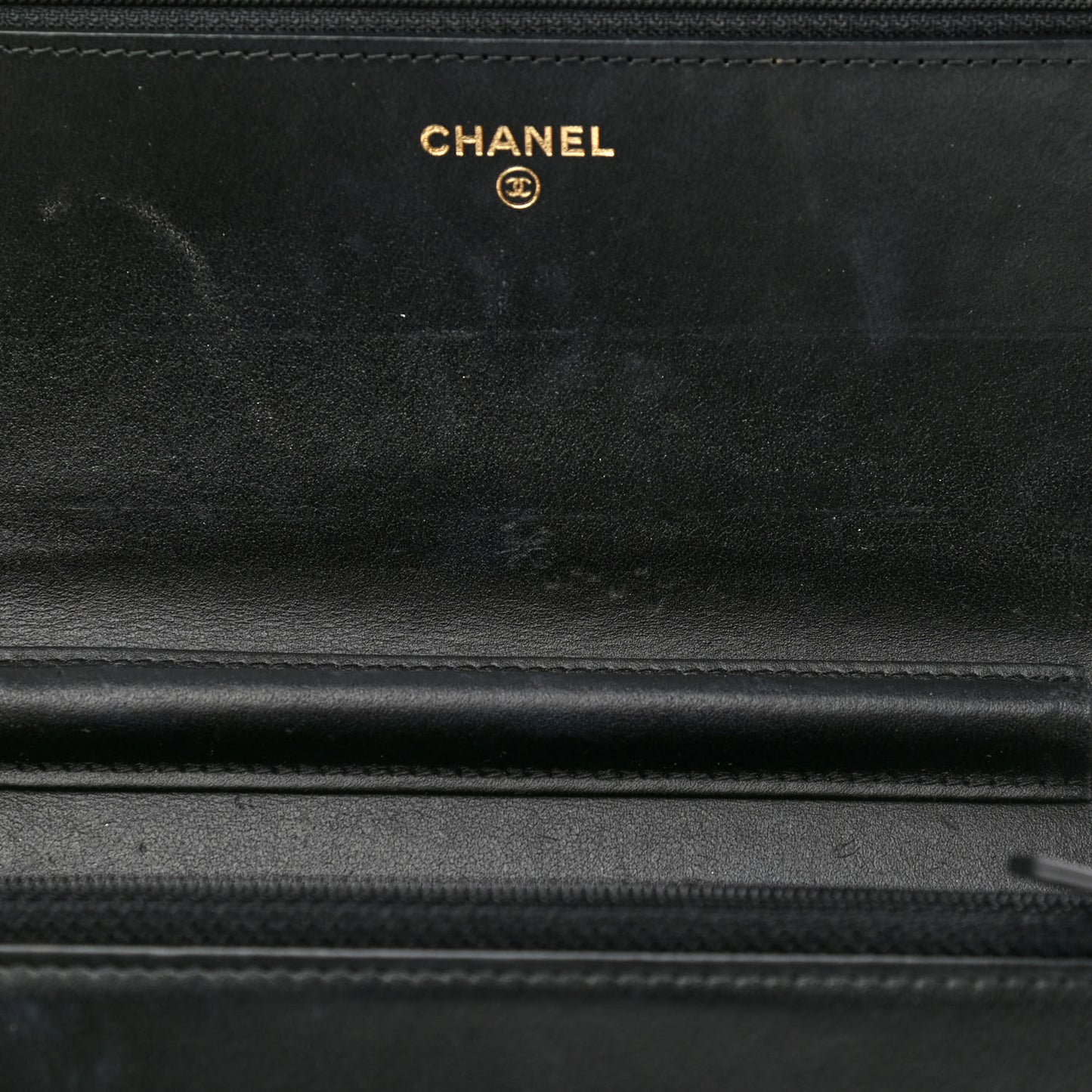 Caviar Chevron Quilted Boy Wallet On Chain WOC Black