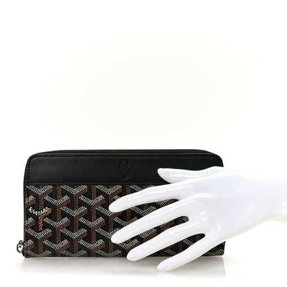 Goyard Goyardine Matignon Zip Around GM Wallet Black 2 of 7