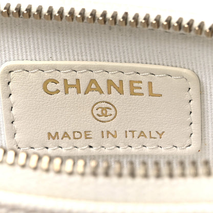 Chanel Caviar Quilted Zip Card Holder Wallet White 13 of 16