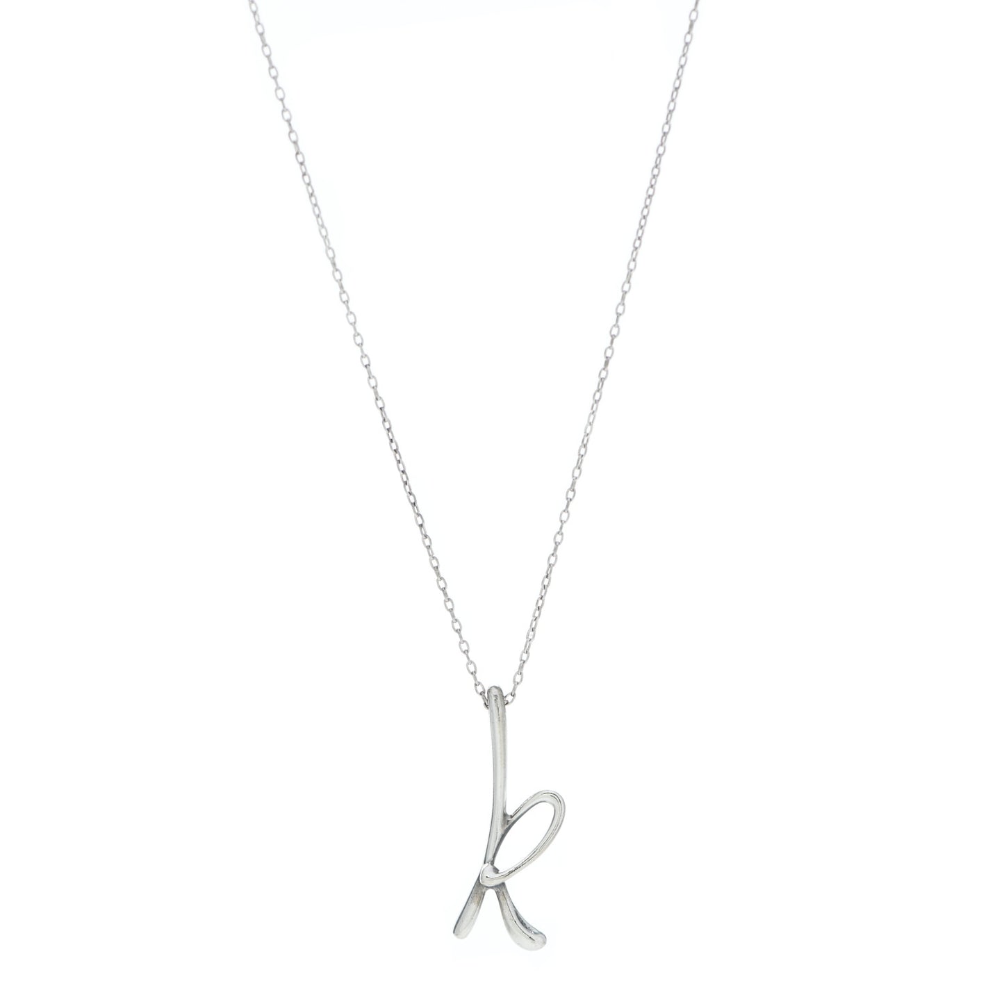 Sterling Silver Elsa Peretti Letter K Pendant Necklace