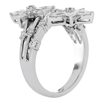 Parker & West by FASHIONPHILE 18K White Gold Diamond 1.46ctw Flower Ring 53 6.5 6 of 9