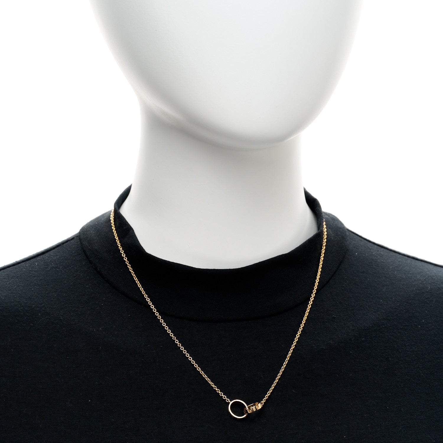 Cartier 18K Yellow Gold Interlocking LOVE Necklace 2 of 5