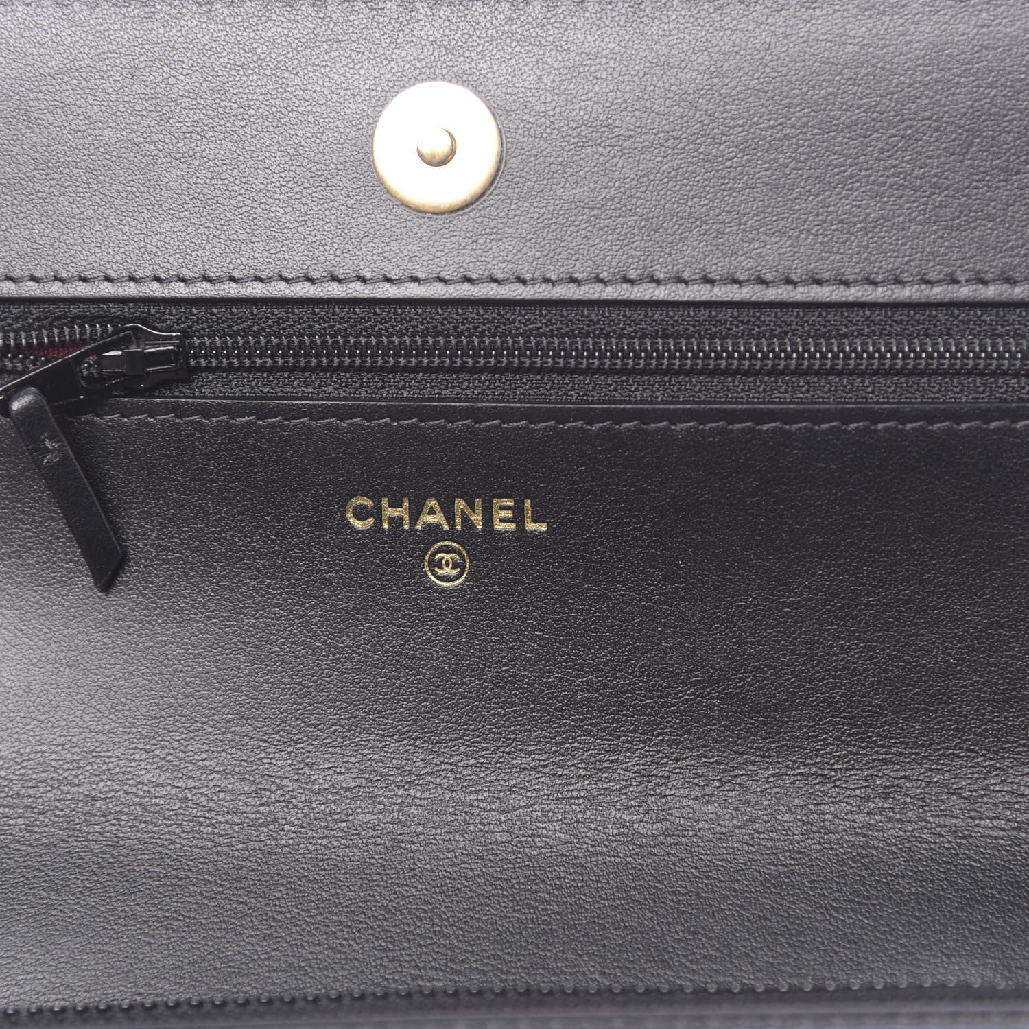 Chanel Lambskin Quilted 19 Wallet On Chain WOC Black 6 of 13