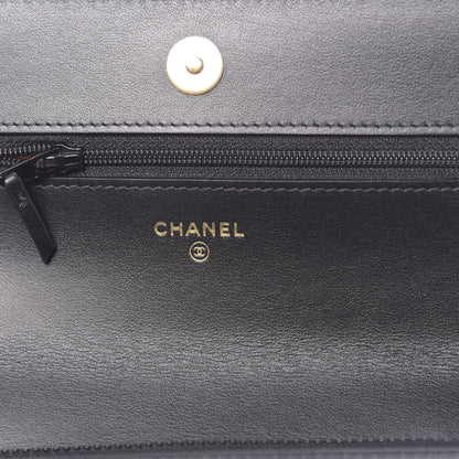 Chanel Lambskin Quilted 19 Wallet On Chain WOC Black 6 of 13