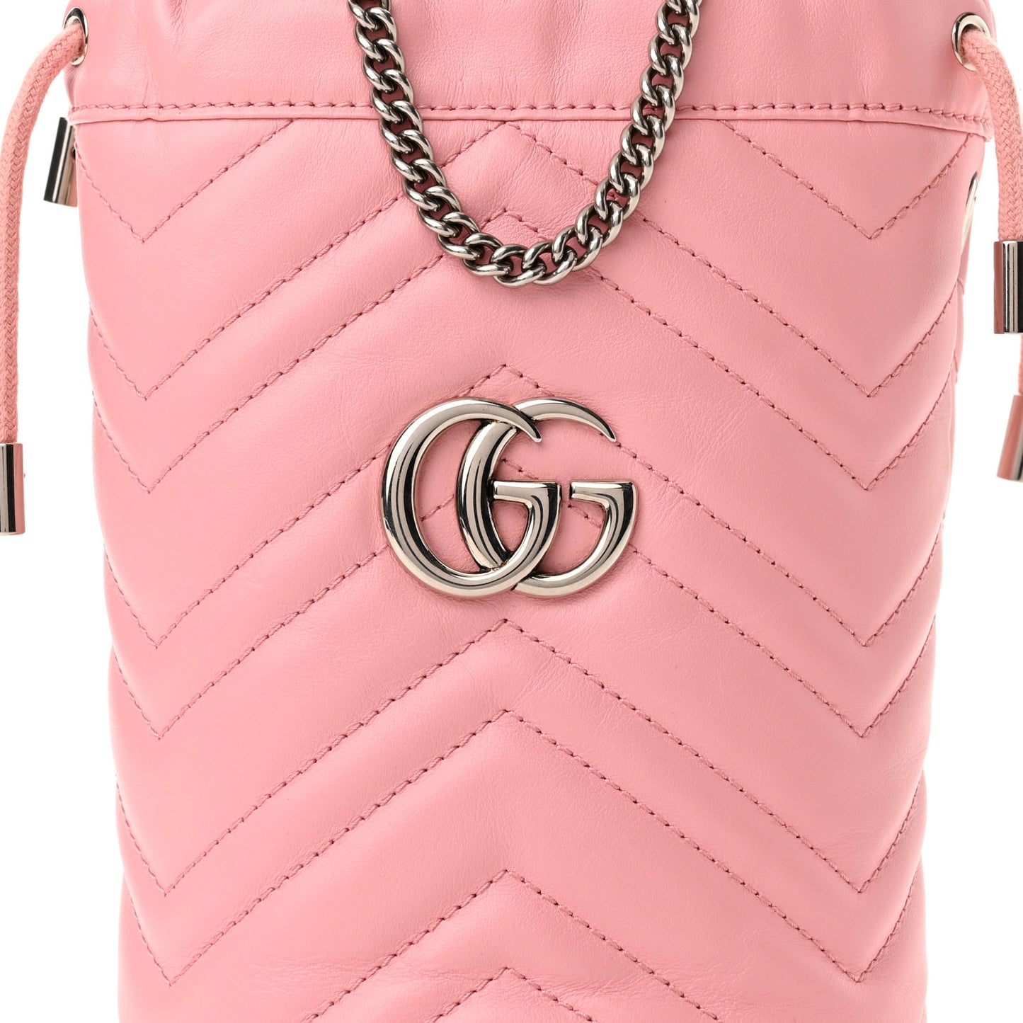 Calfskin Matelasse Mini GG Marmont 2.0 Bucket Bag Wild Rose