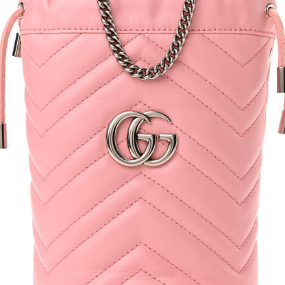 Gucci Calfskin Matelasse Mini GG Marmont 2.0 Bucket Bag Wild Rose 7 of 11
