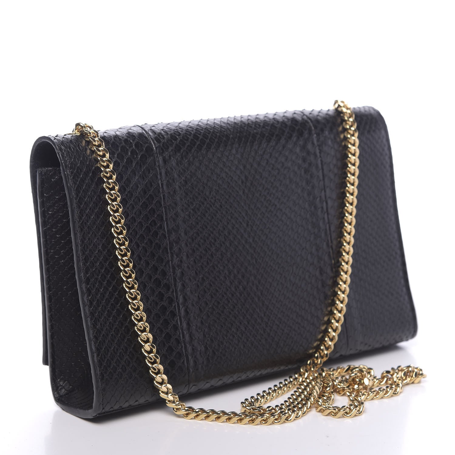 Saint Laurent Snakeskin Medium Classic Monogram Kate Tassel Satchel Black 3 of 10