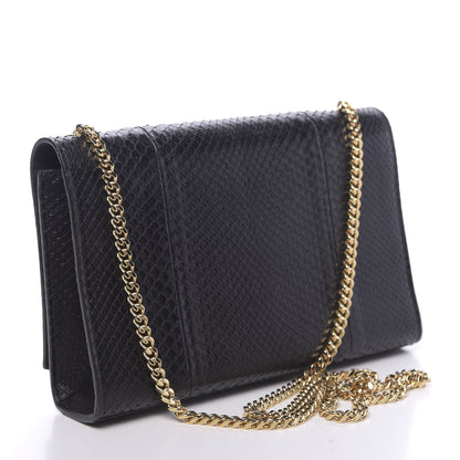 Saint Laurent Snakeskin Medium Classic Monogram Kate Tassel Satchel Black 3 of 10