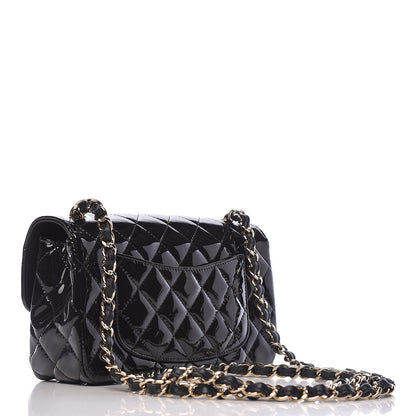 Chanel Patent Calfskin Quilted Mini Rectangular Flap Black 3 of 11