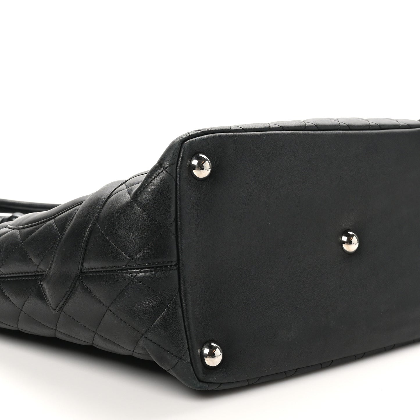 Calfskin Quilted Large Cambon Tote Black