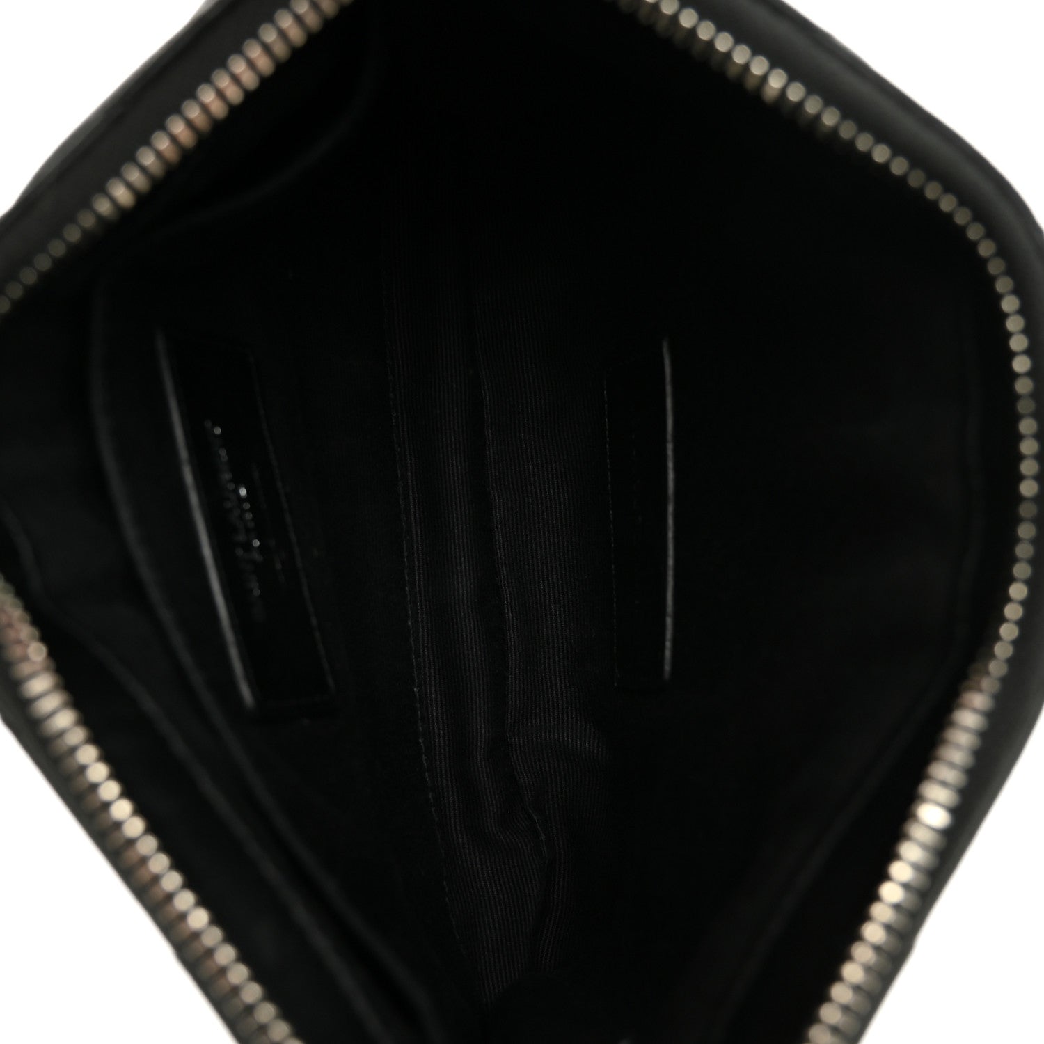 Saint Laurent Calfskin Matelasse Chevron Monogram Pouch Black 5 of 11