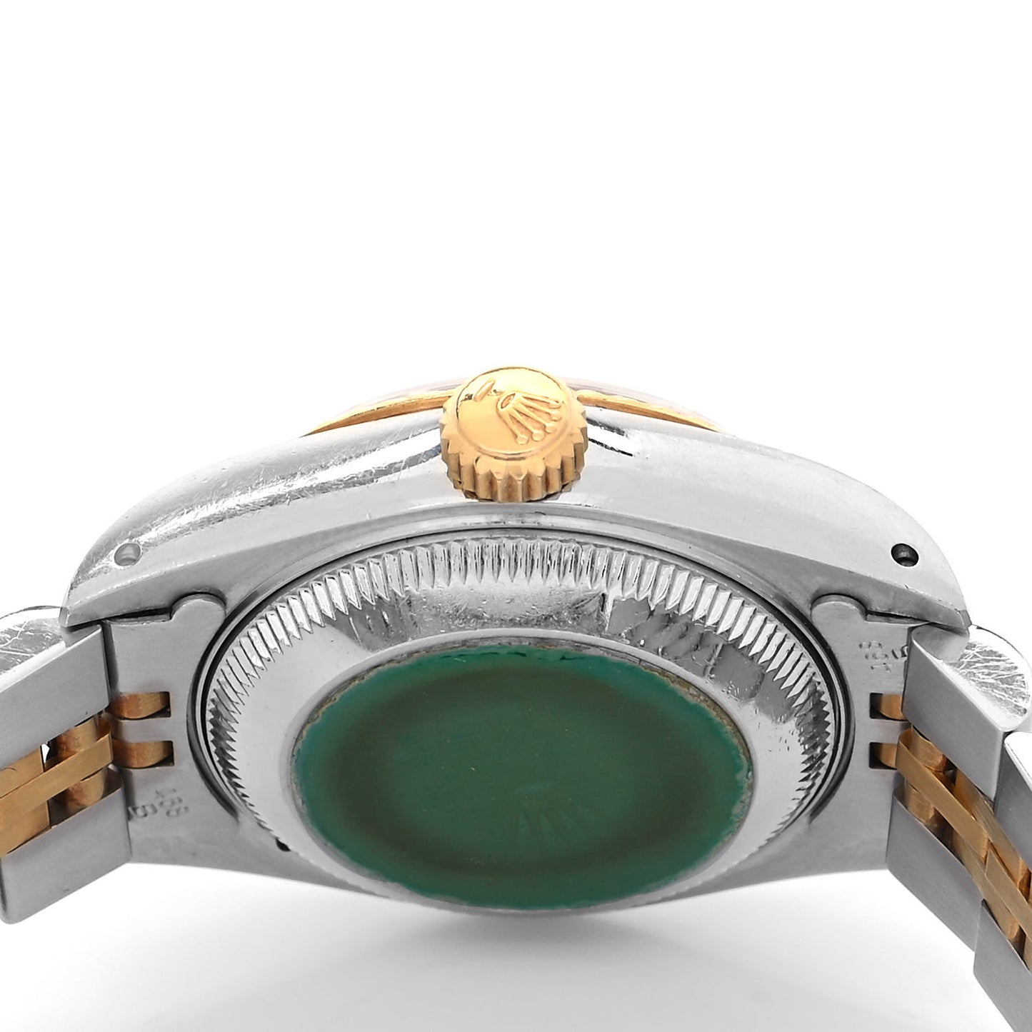 Stainless Steel 18K Yellow Gold Diamond 26mm Oyster Perpetual Datejust Watch Black 69173