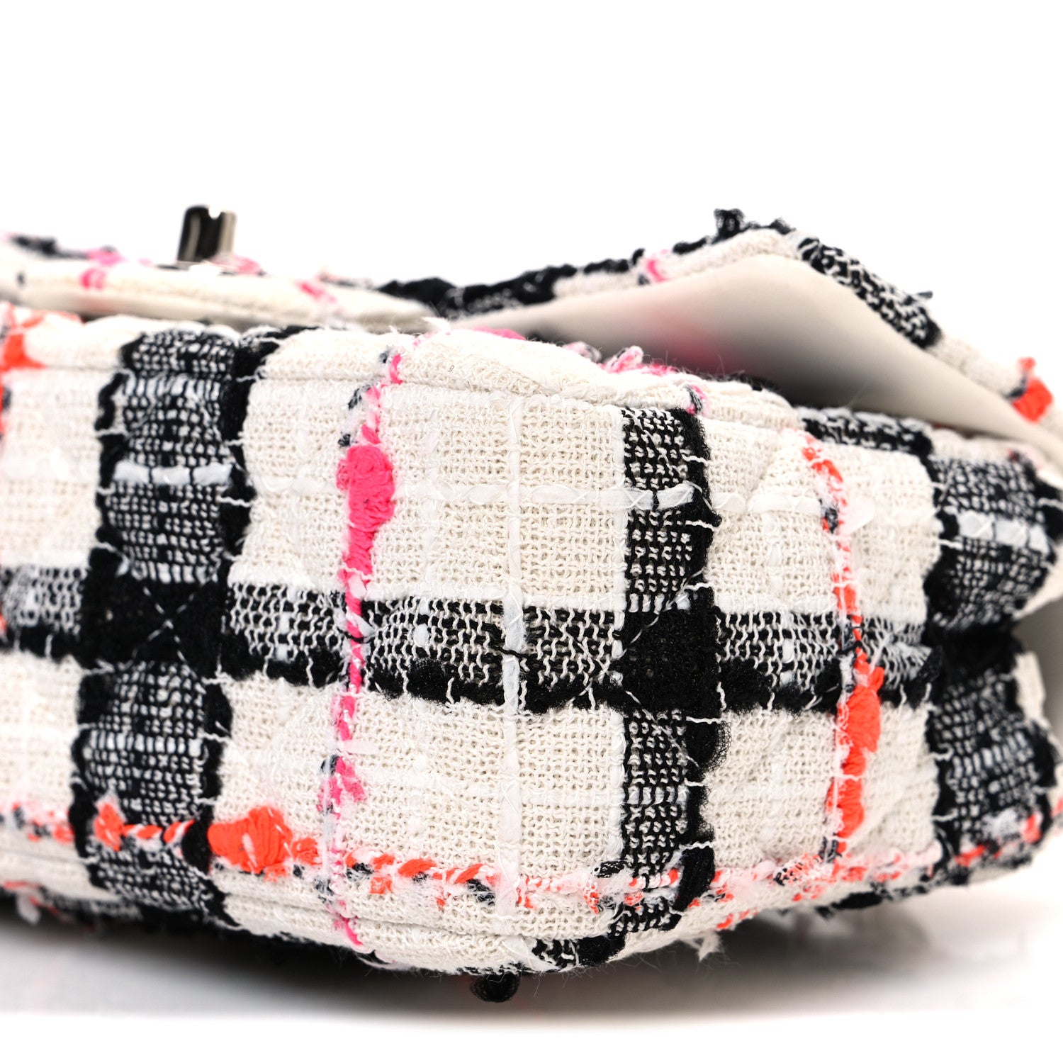 Chanel Tweed Quilted Mini Rectangular Flap Black White Pink 10 of 10