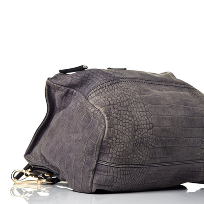 Givenchy Nubuck Crocodile Embossed Medium Pandora Grey 9 of 11