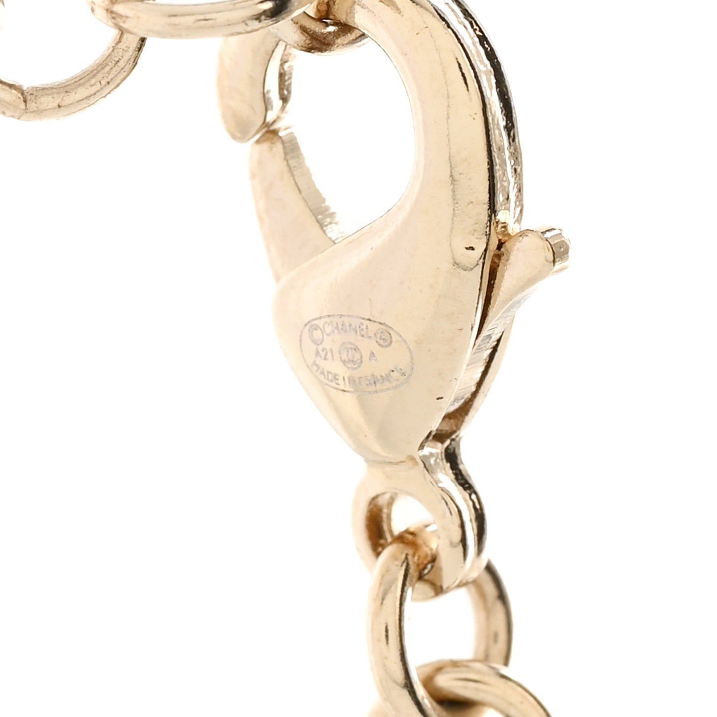 Pearl Crystal CC Short Necklace Gold