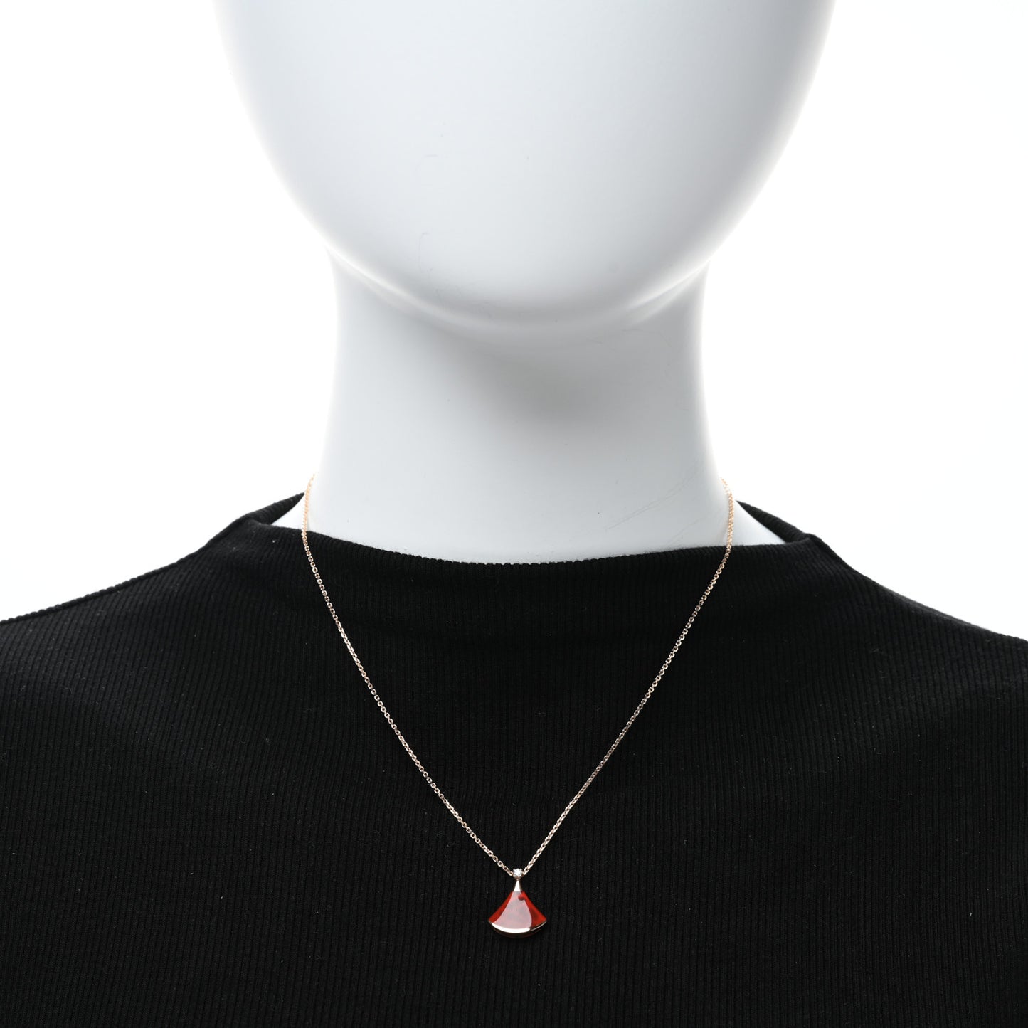 18K Rose Gold Diamond Carnelian Divas' Dream Pendant Necklace