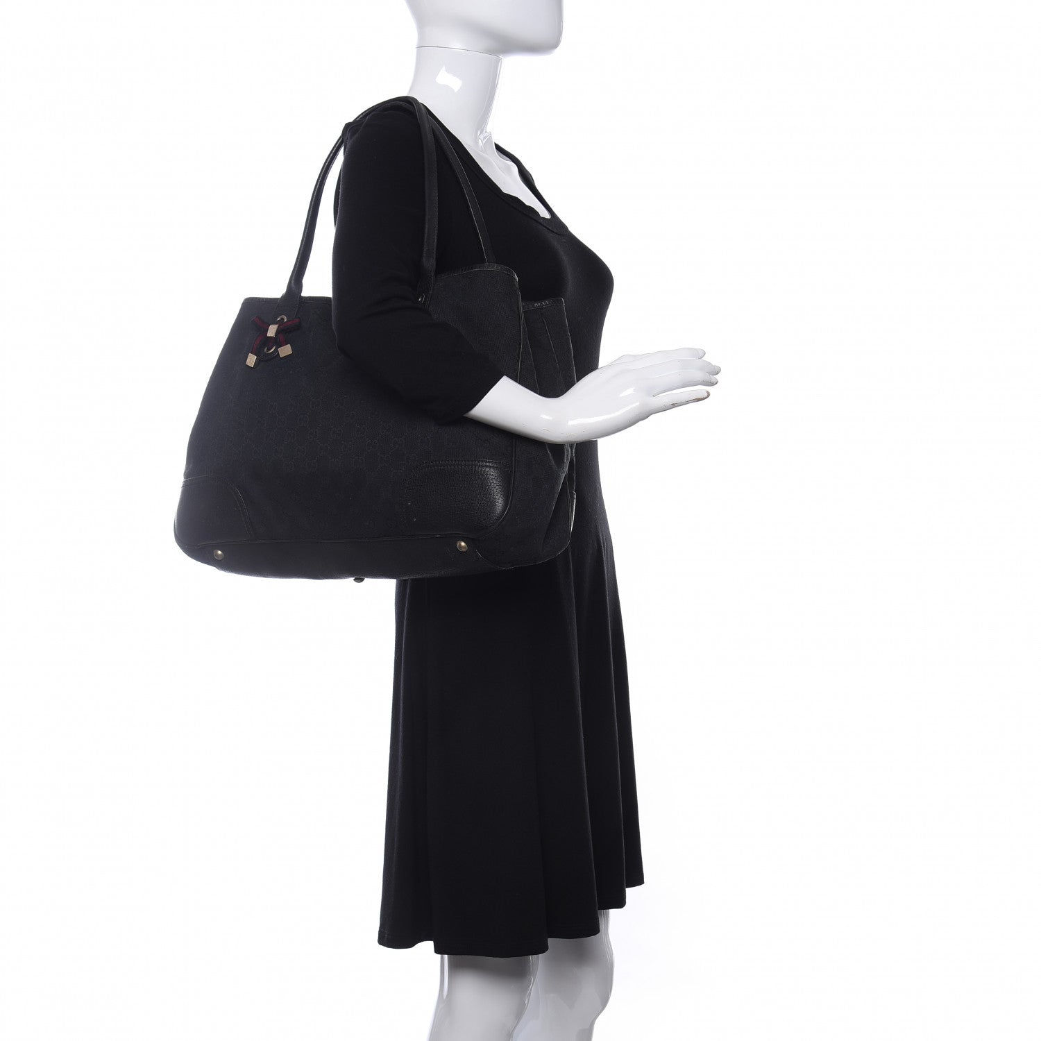 Gucci Monogram Large Princy Tote Black 2 of 10