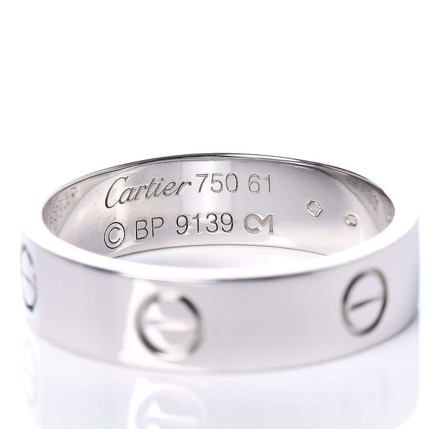 18K White Gold 5.5mm LOVE Ring 61 9.5