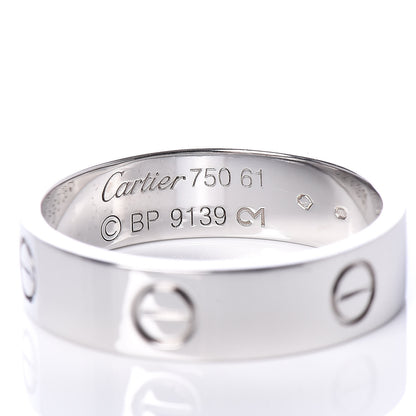 Cartier 18K White Gold 5.5mm LOVE Ring 61 9.5 4 of 4