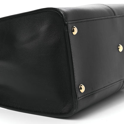Fendi Vitello Seta Glazed Fabric FF 1974 Medium Peekaboo X-Lite Black Mogano Panna 11 of 11