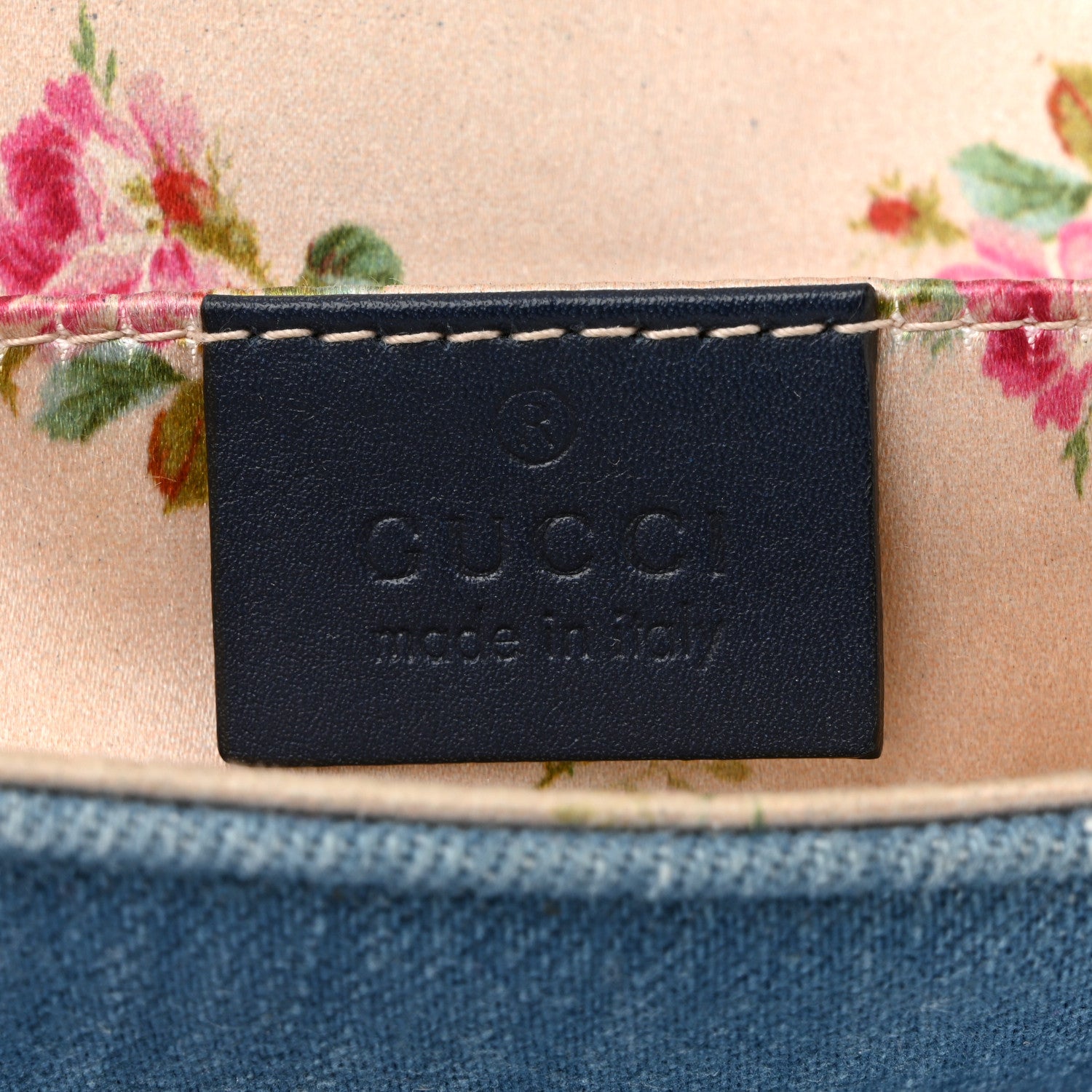 Gucci Denim Matelasse Mini Pearly GG Marmont Shoulder Bag Blue 10 of 31