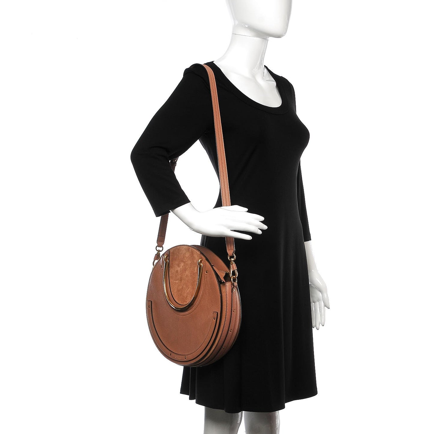 Goatskin Suede Medium Pixie Bag Nougat