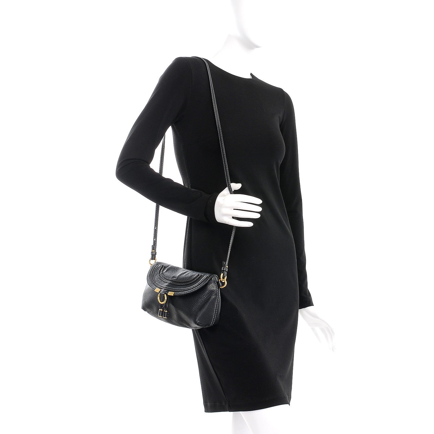 Chloe Calfskin Small Marcie Crossbody Bag Black 2 of 8