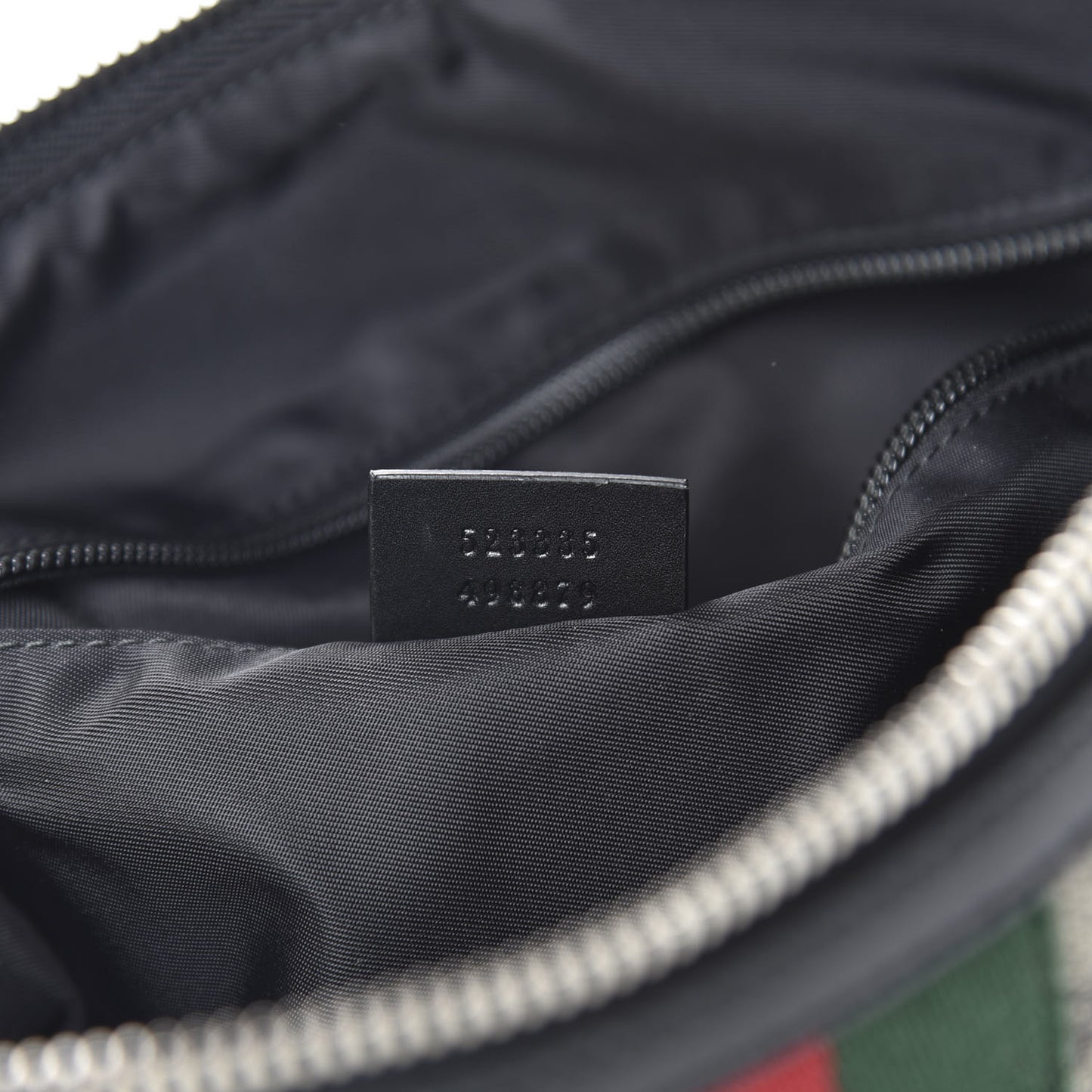 GG Supreme Monogram Calfskin Web Medium Flat Messenger Bag Beige Ebony Black