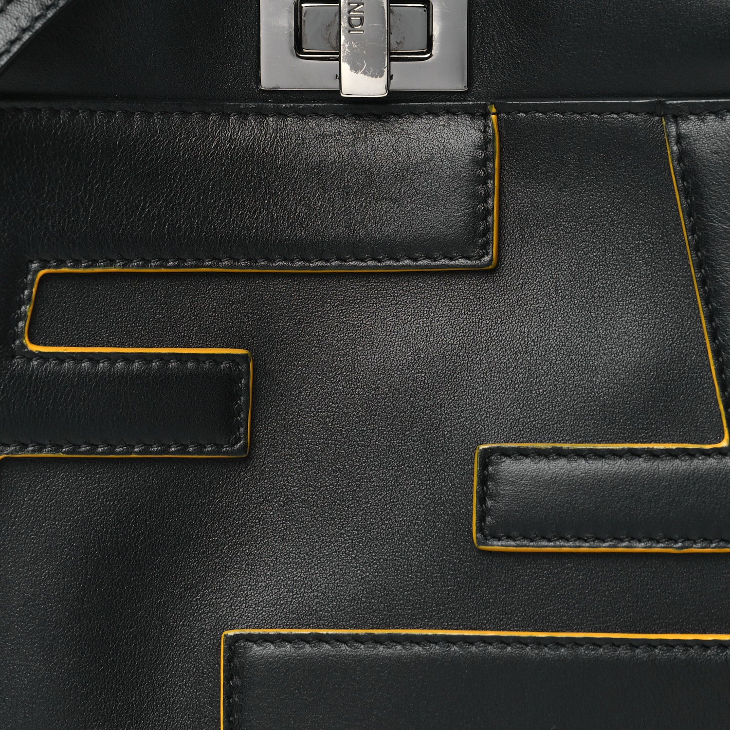 Fendi Nappa FF Mini Peekaboo Iconic Satchel Black Sunflower 8 of 14