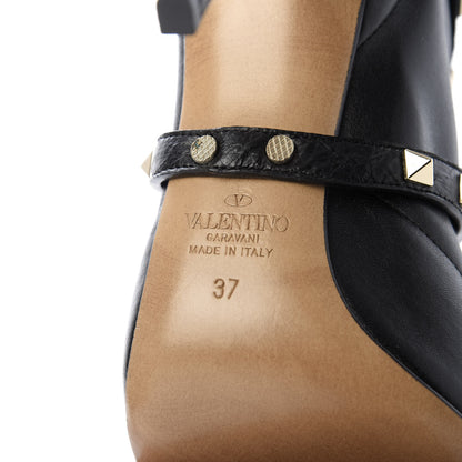 Valentino Garavani Calfskin Rockstud Ankle Boots 37 Black 7 of 8