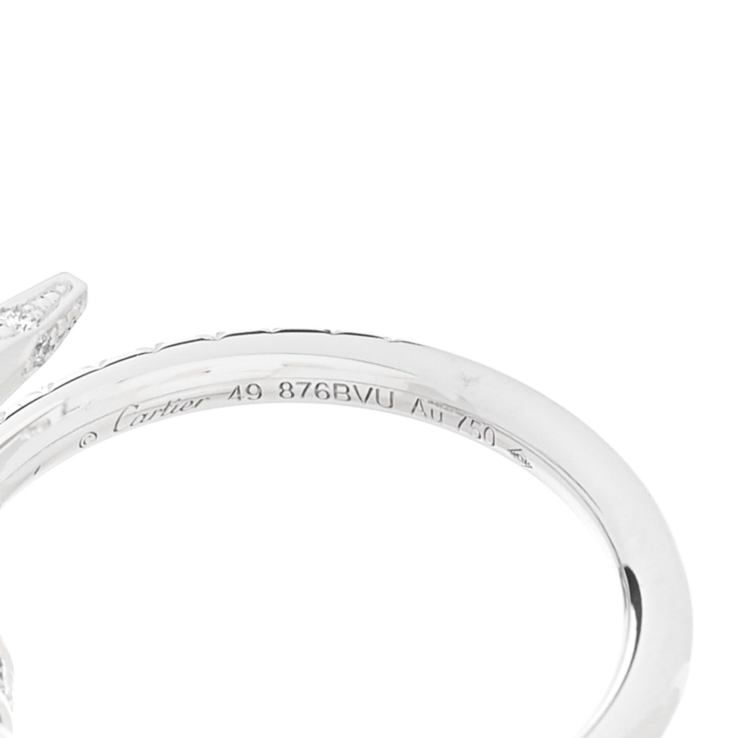 Cartier 18K White Gold Diamond Juste Un Clou Paved Ring 49 5 5 of 6