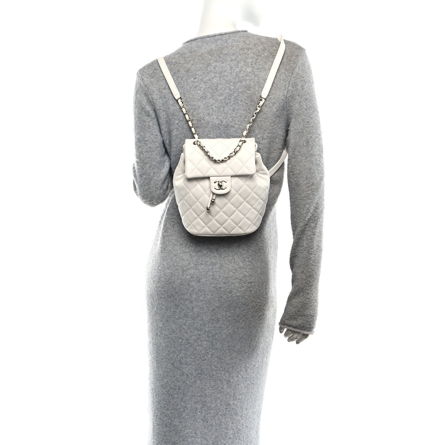 Chanel Caviar Quilted Mini Urban Spirit Backpack White 2 of 10