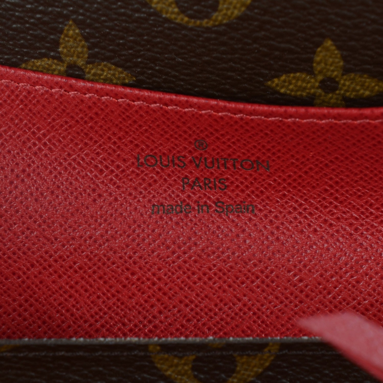 Louis Vuitton Damier Ebene Emilie Wallet Red 5 of 8