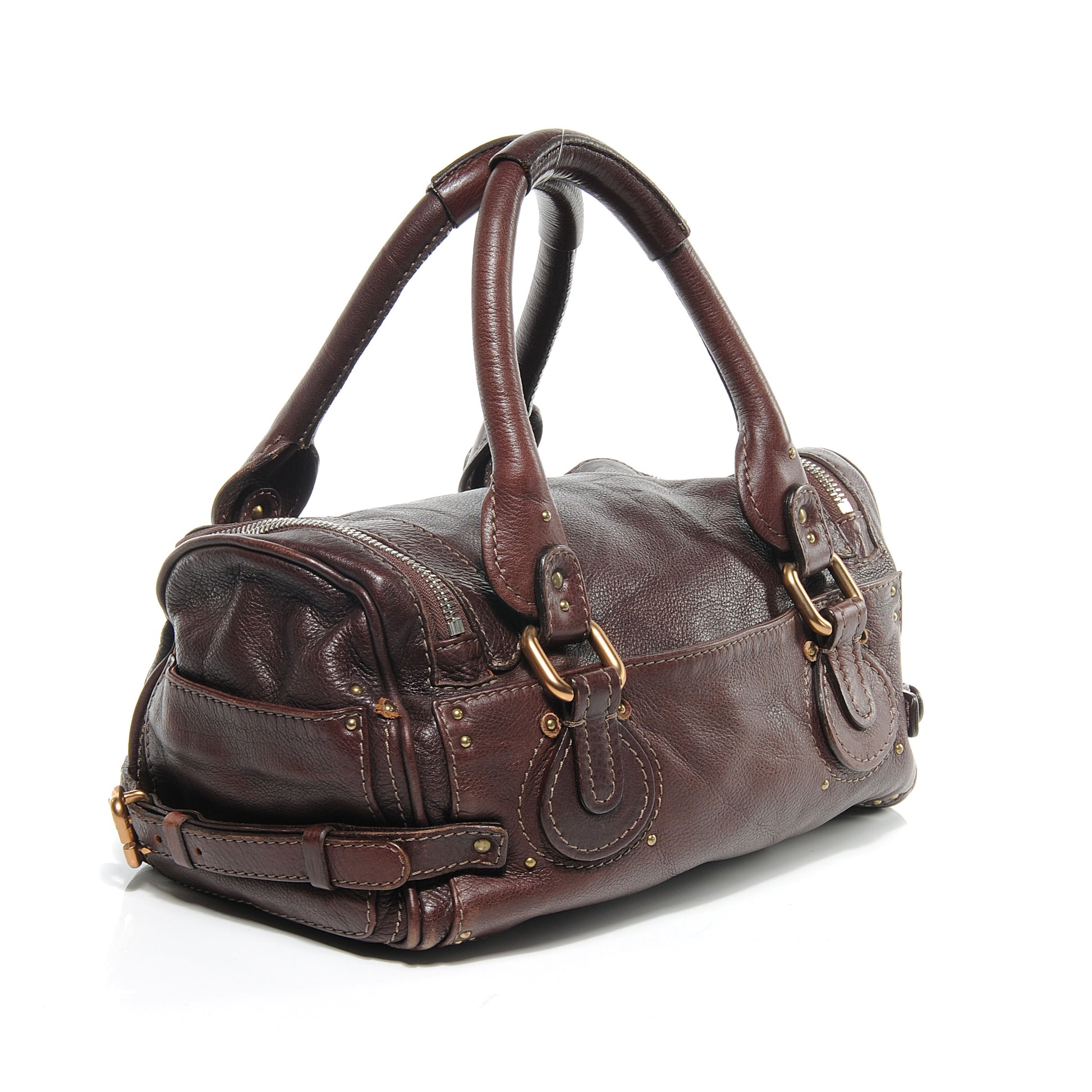 Chloe Leather Paddington Satchel Chocolate 3 of 8