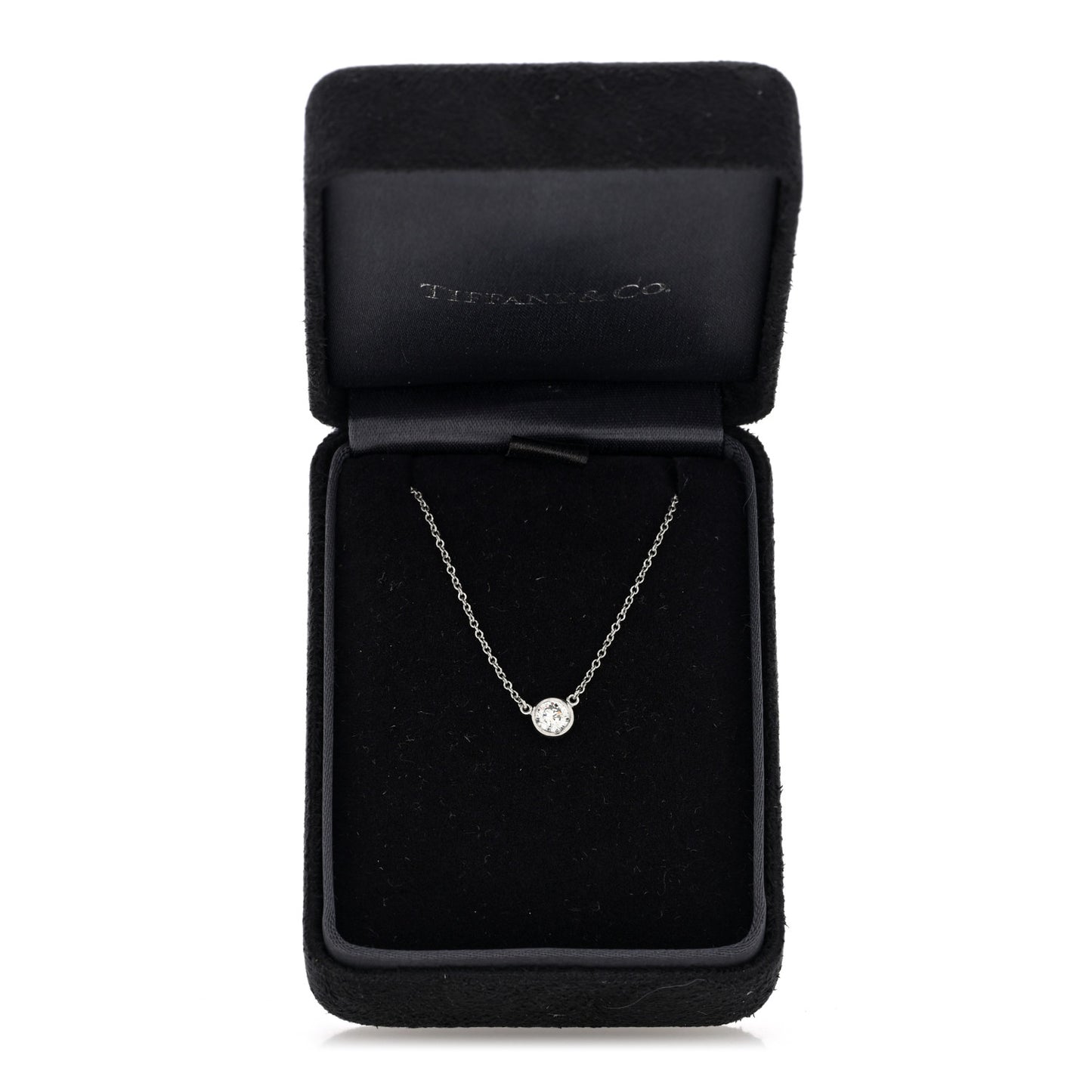 Platinum Diamond .27ct Elsa Peretti Diamonds by the Yard Pendant Necklace