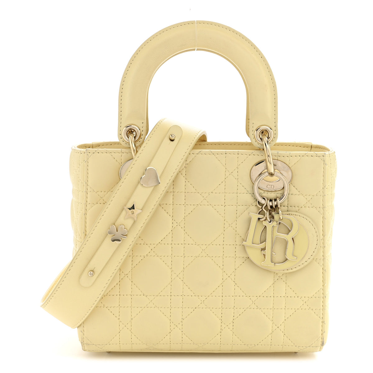 Christian Dior Lambskin Cannage Small My ABCDior Lady Dior Soft Yellow 1 of 16