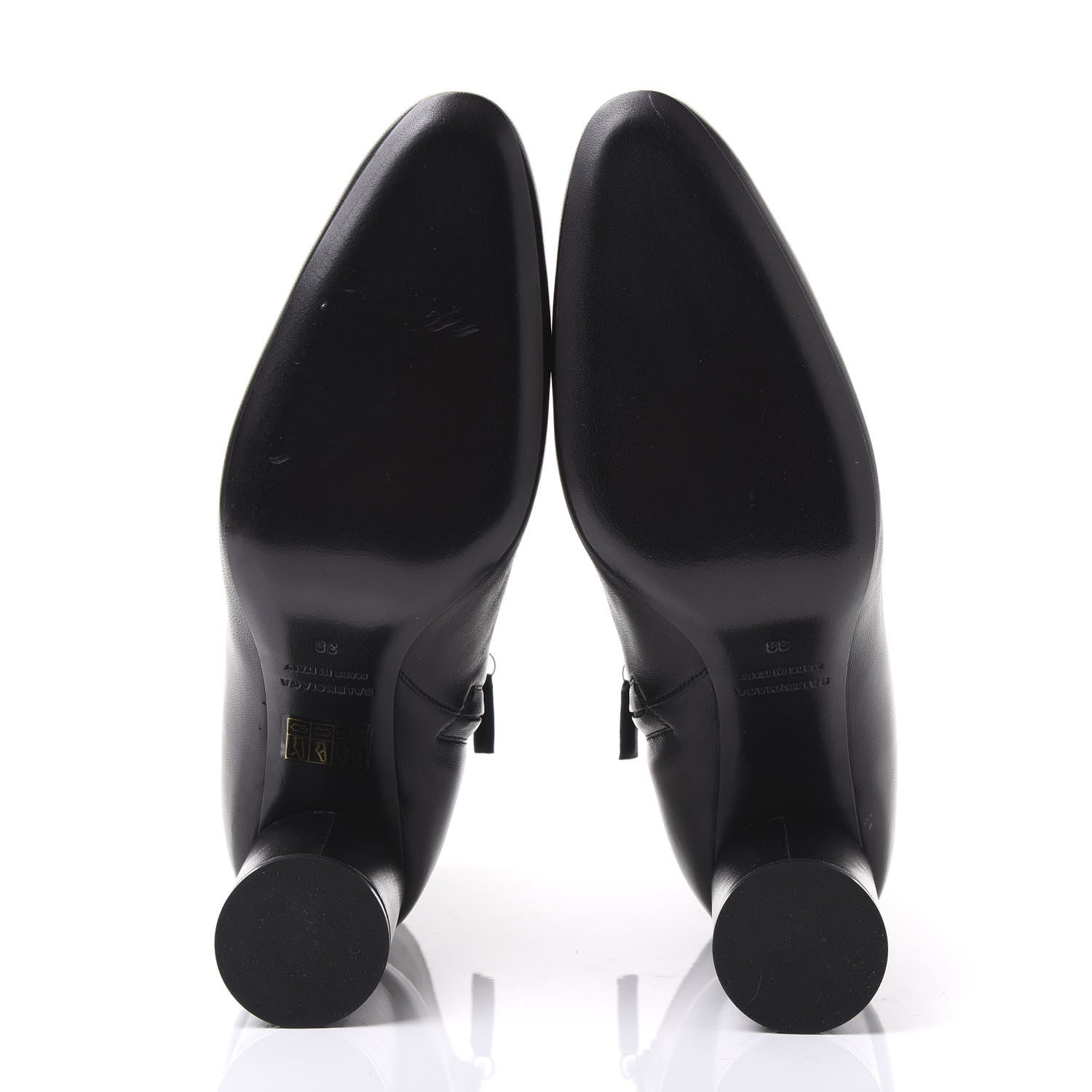 Balenciaga Shiny Sheepskin 20mm Oval Booties 38 Black 5 of 9