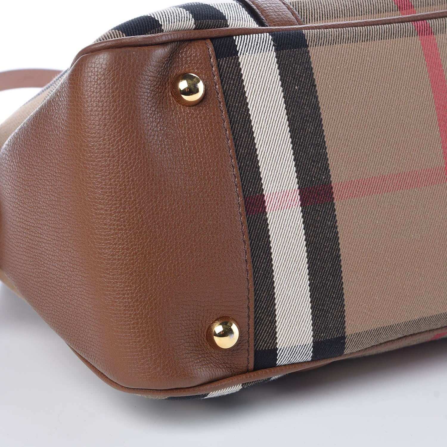 Burberry Derby Calfskin House Check Medium Milverton Satchel Tan 8 of 9