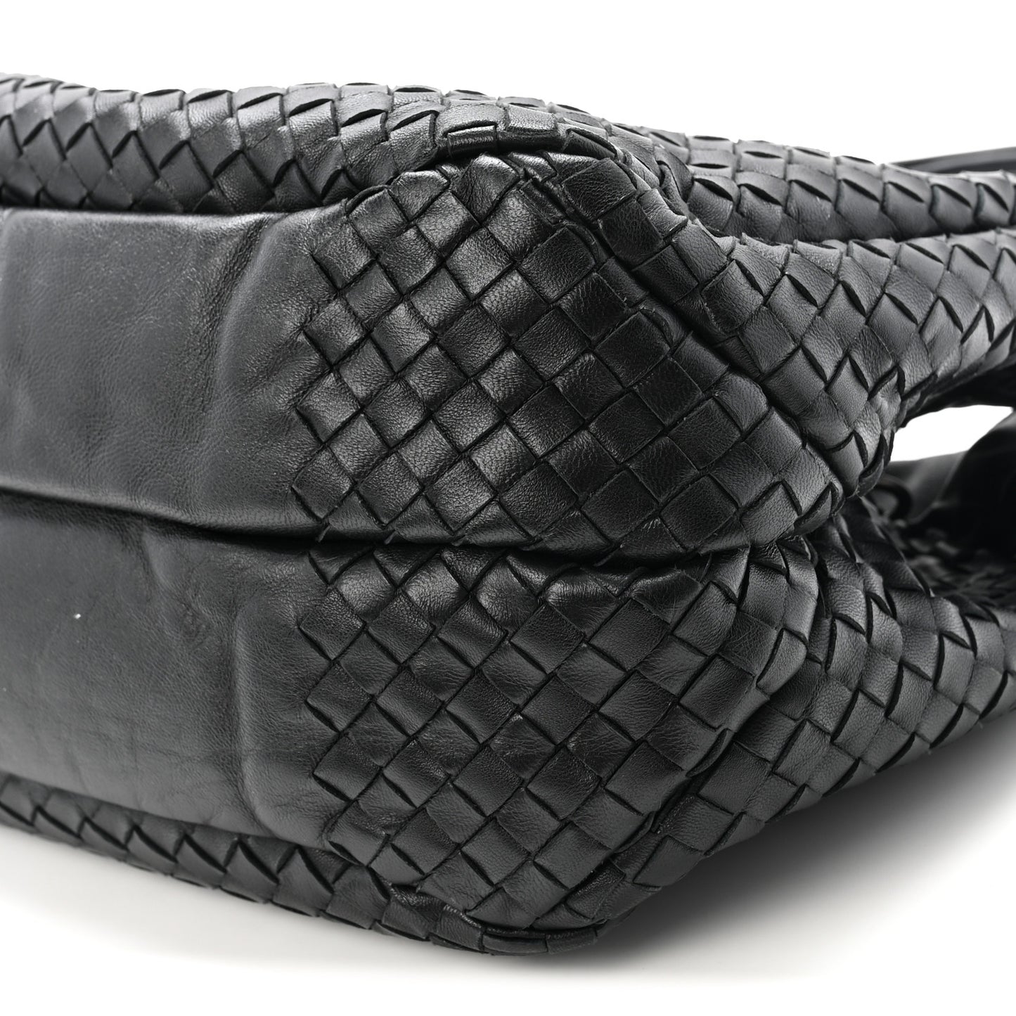 Nappa Intrecciato Medium Campana Shoulder Bag Black