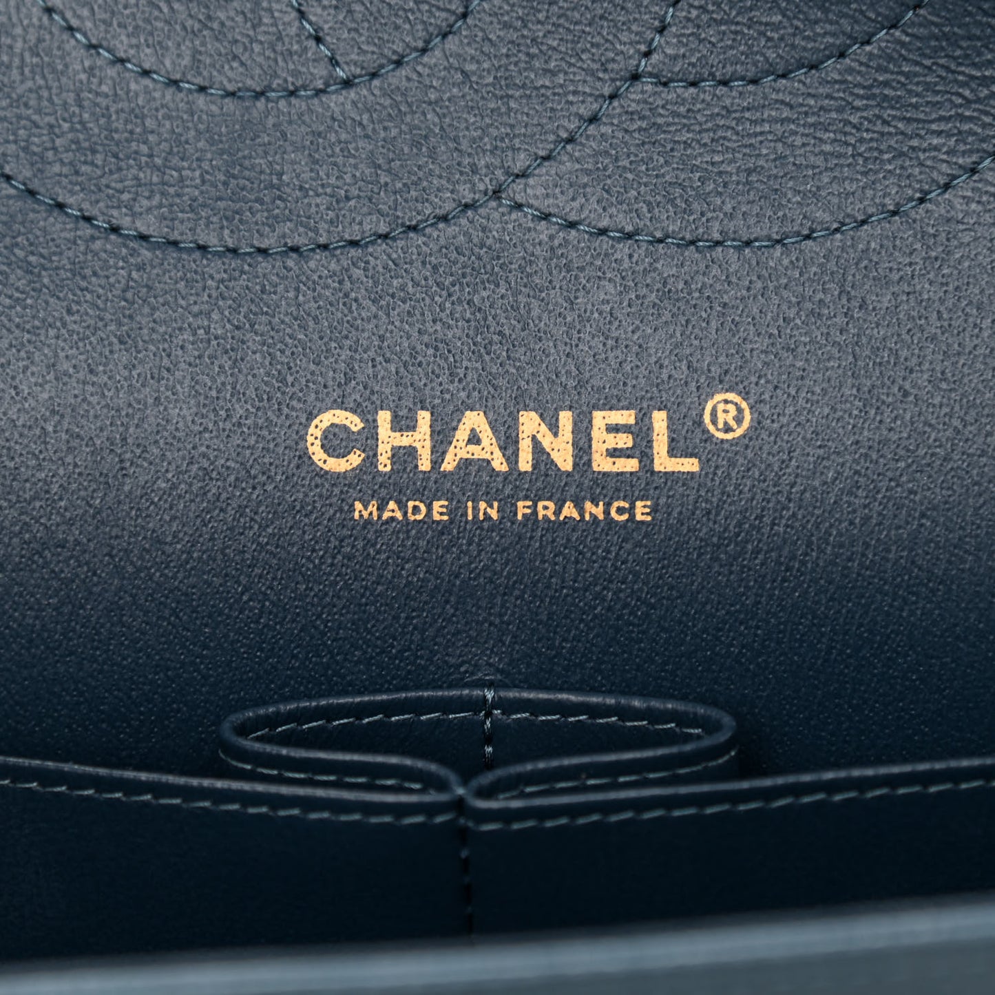 Metallic Caviar Quilted Jumbo Double Flap Dark Blue