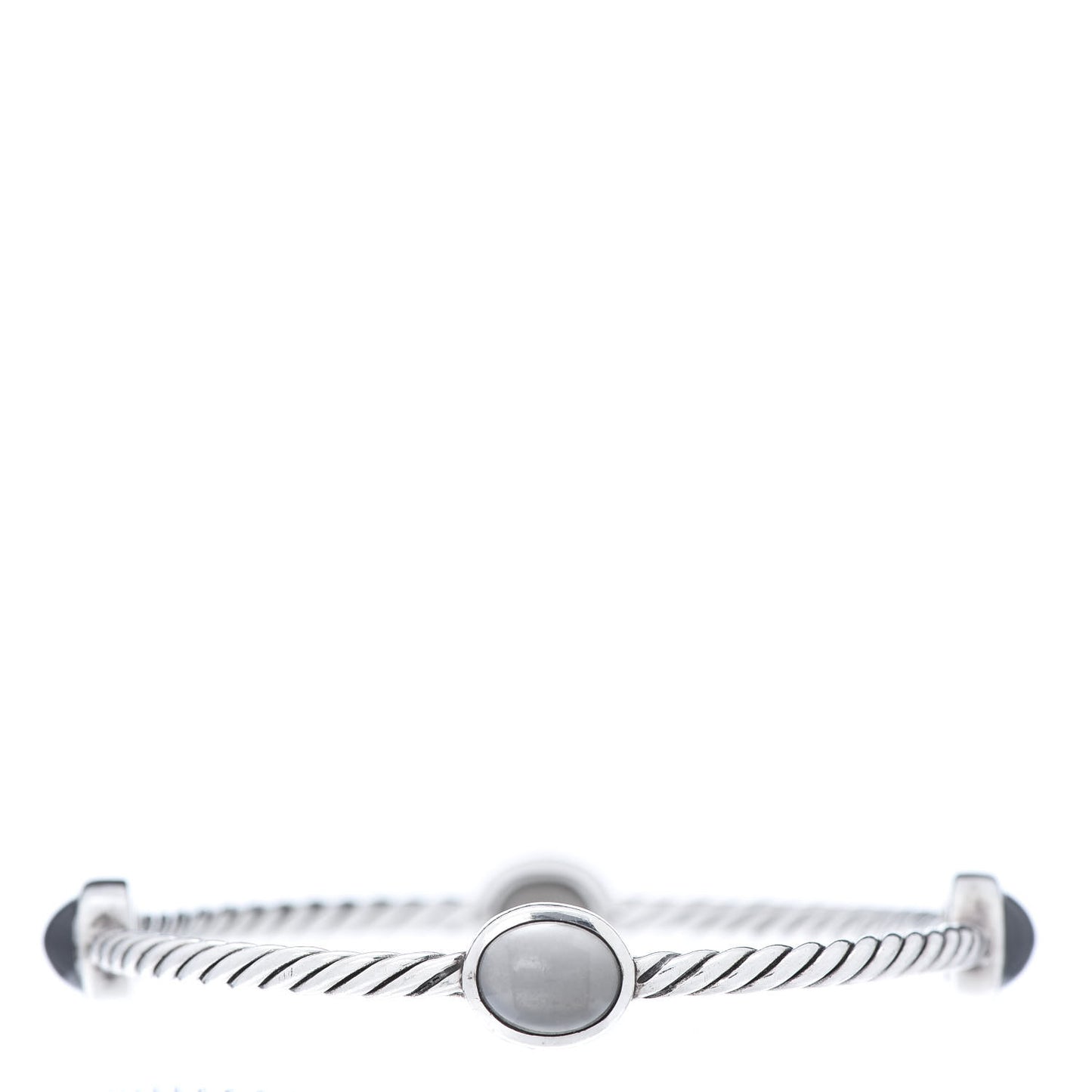 Sterling Silver Moonstone 3mm 4 Station Bangle Bracelet