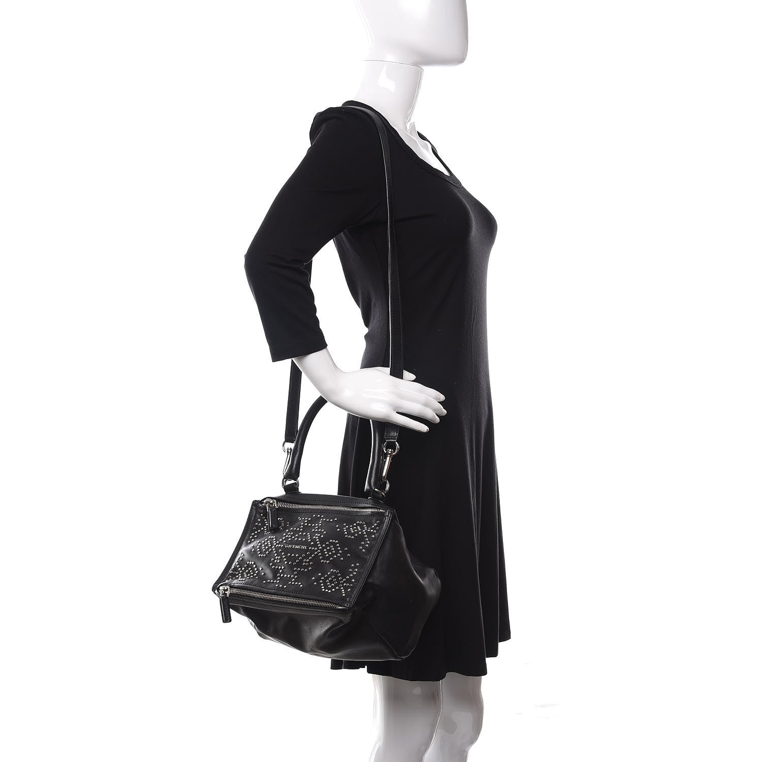 Givenchy Calfskin Small Studded Pandora Black 2 of 10