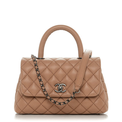 Chanel Caviar Quilted Mini Coco Handle Flap Camel 1 of 7