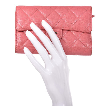 Chanel Caviar Quilted Small Flap Wallet Pink 2 of 17