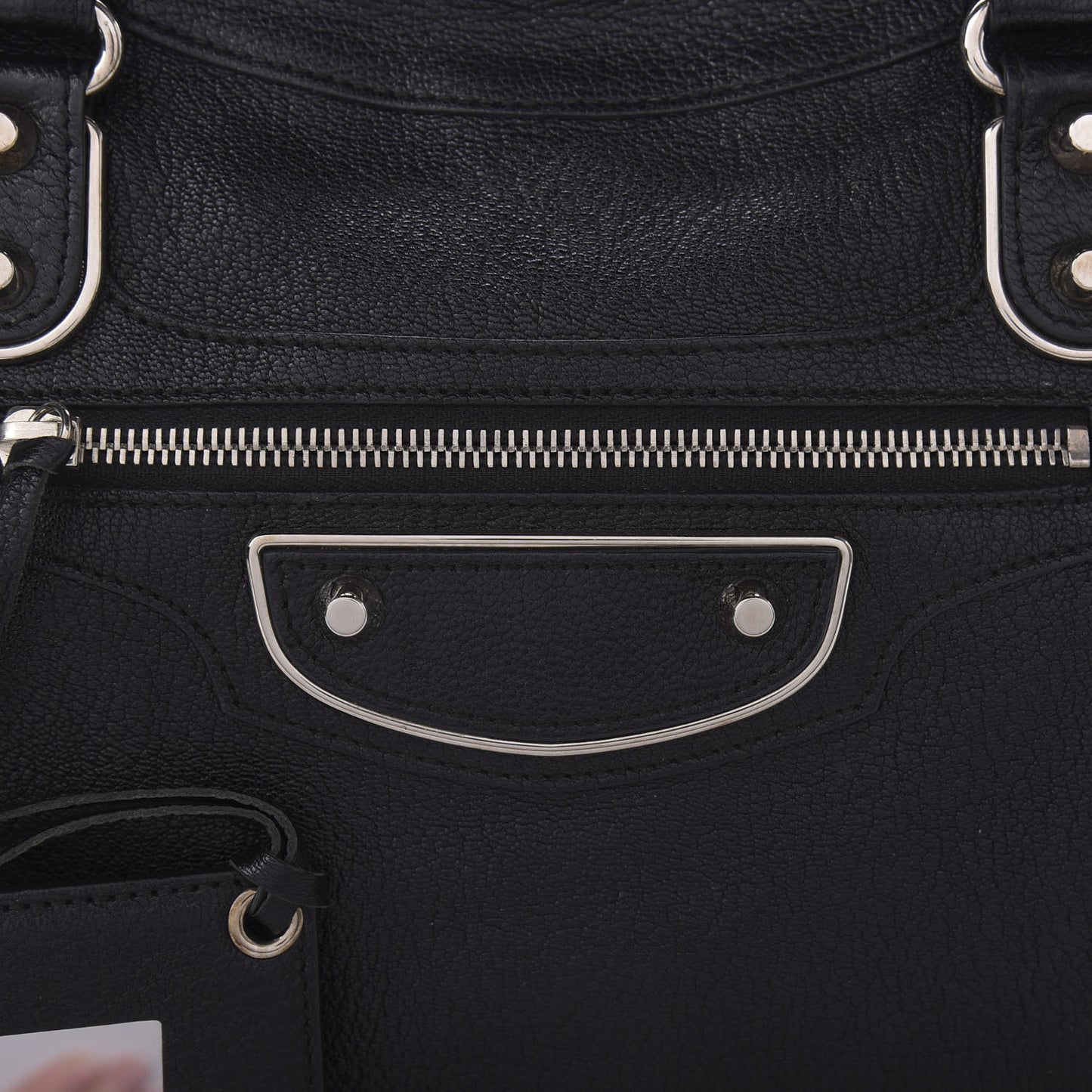 Chevre Silver Metallic Edge Hardware City Black