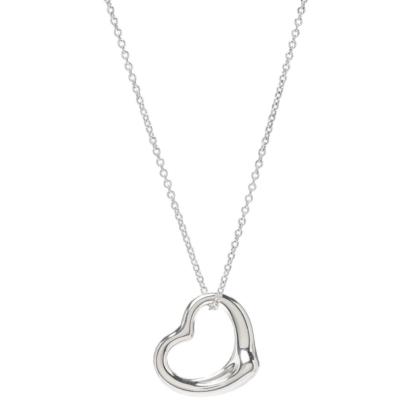 Sterling Silver 22mm Elsa Peretti Open Heart Pendant Necklace