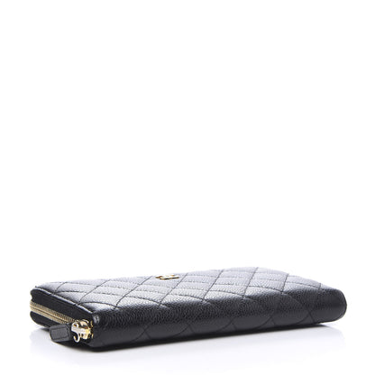 Chanel Caviar Quilted Large Gusset Zip Around Wallet Black 3 of 8