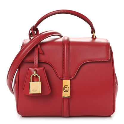 Celine Satinated Calfskin Mini 16 Top Handle Bag Lipstick 1 of 8