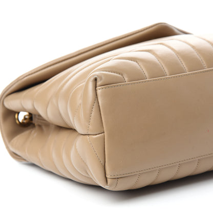 Saint Laurent Calfskin Y Quilted Monogram Medium Loulou Chain Satchel Nude Powder 6 of 16